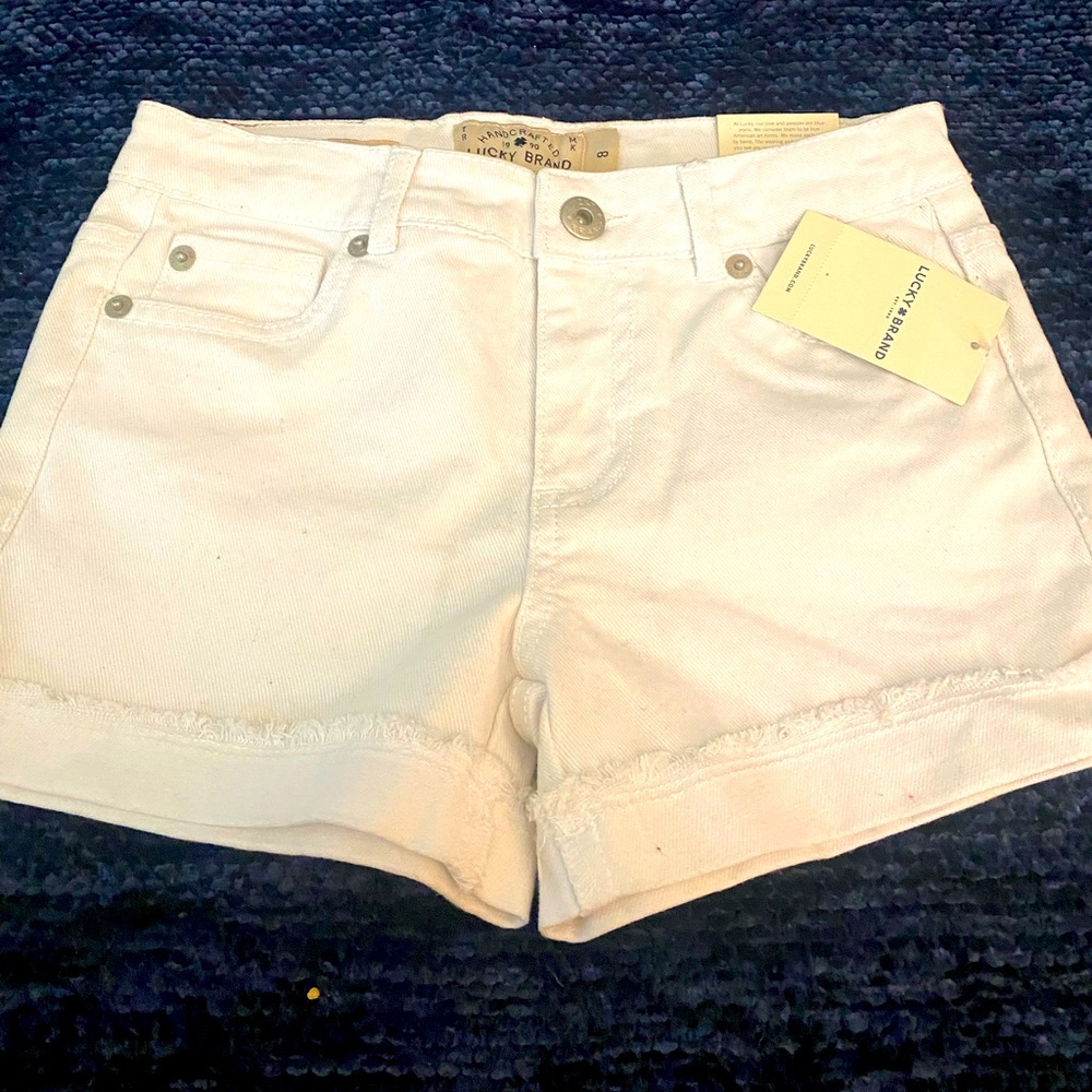 White Denim Shorts - Picture 1 of 3